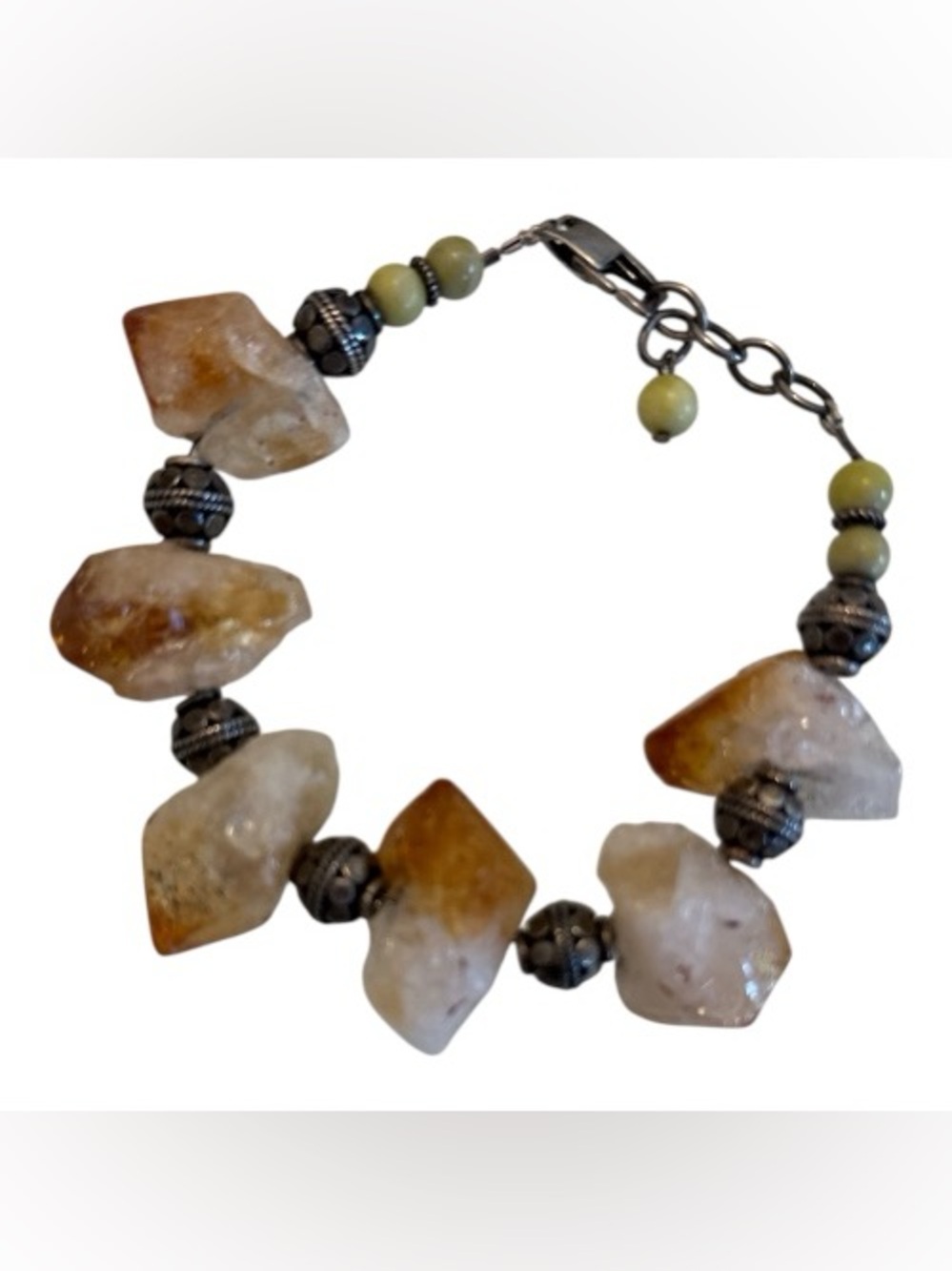 Stunning Raw Citrine Quartz Nugget Bracelet
